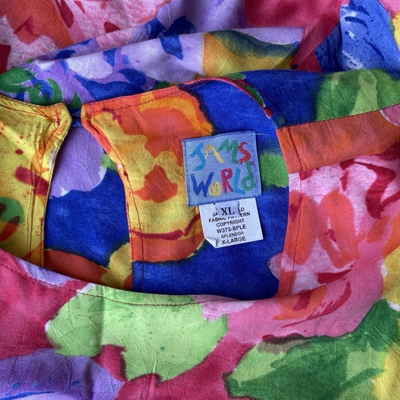 Jams World Floral Splendor Shift Dress XL Hawaiian Aloha Sleeveless Multicolor - Picture 4 of 4